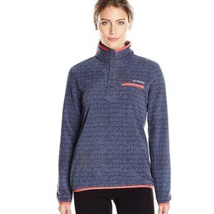 Columbia Mountain Side Fleece Pullover Blue Zig-Zag/Ikat Print Women's XS #168T